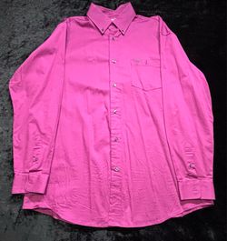 Men XL Wrangler 20X Competition Advanced Comfort Pink LS Button Down Shirt