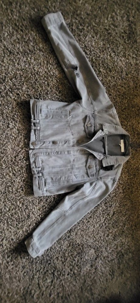 Destruction Gray Jean Jacket