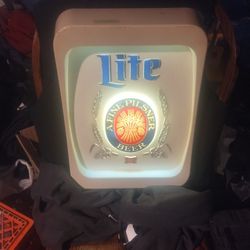 Miller Lite Old Beer Lighted Sign.  Sold