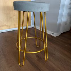 Grey/gold bar stool chairs