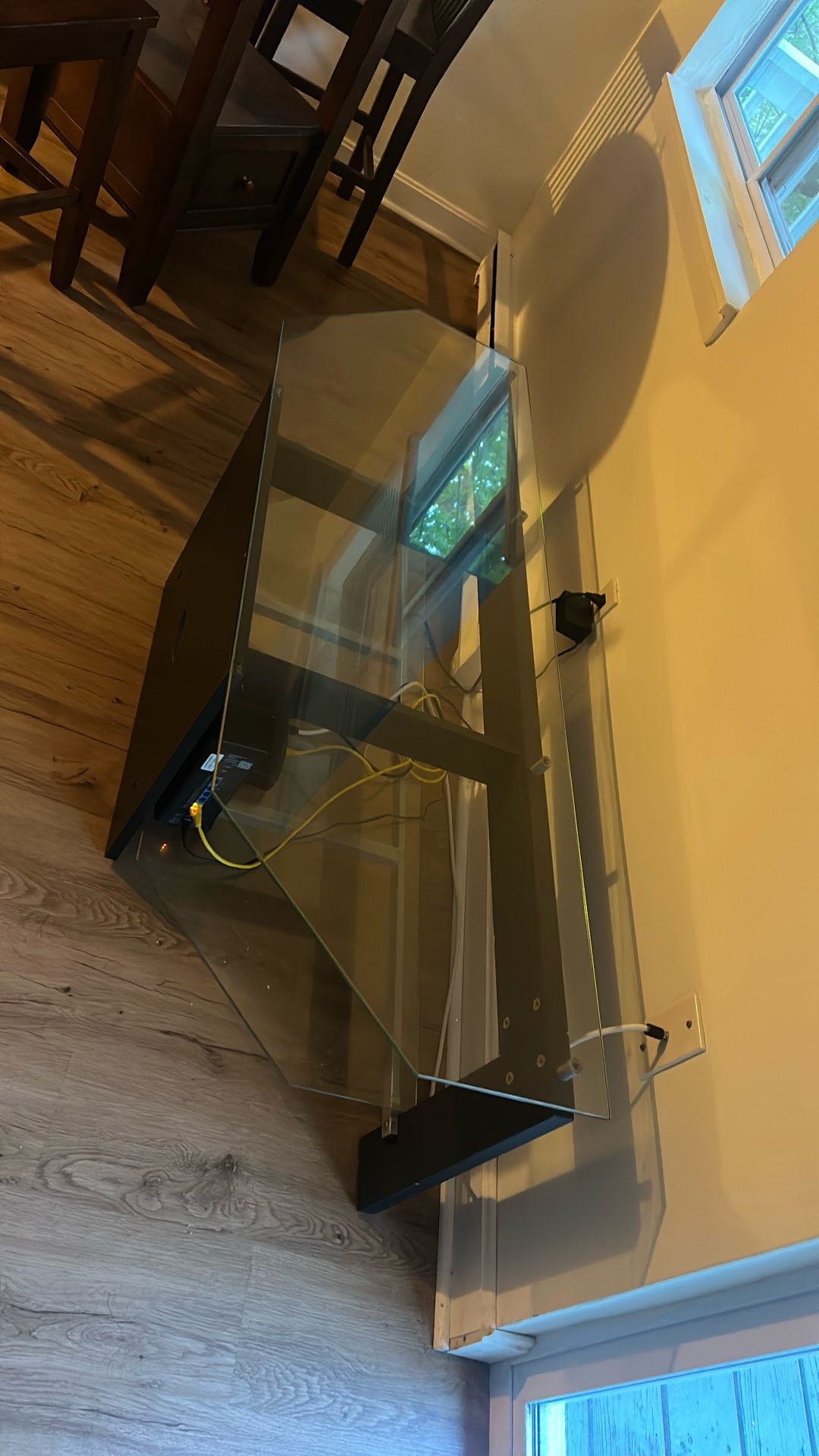 A glass table