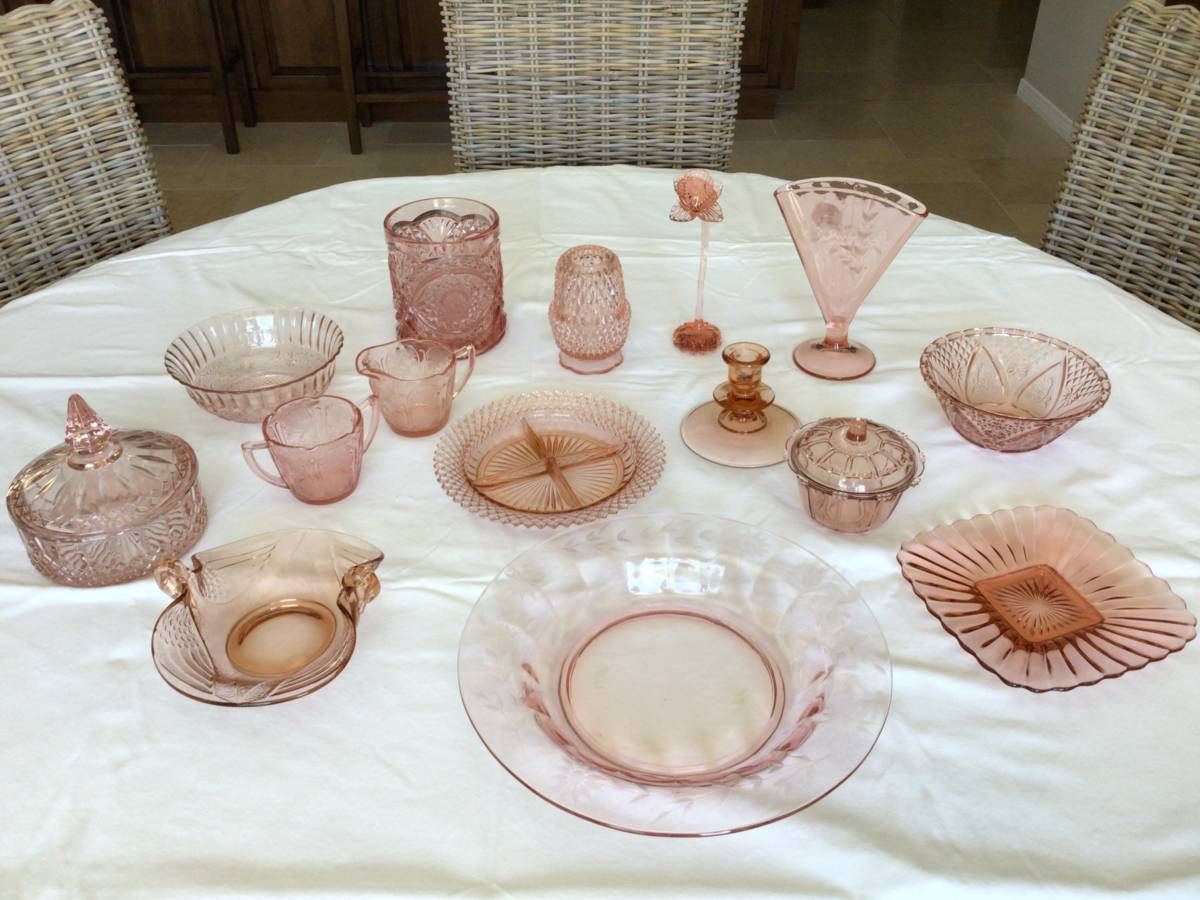 Vintage Pink Depression Glass