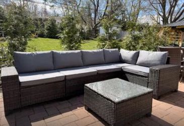 NEW Large 6 PCS- 114”64” Outdoor Sectional Seats Sofa(FREE DELIVERY)