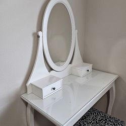 IKEA, HEMNES Dressing table with mirror and chair