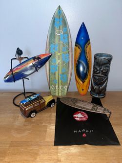 Surf decor surfing decoration clock tiki post card board