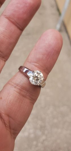 2.06 Carat F SI Round Diamond Ring 14k Valentines Day