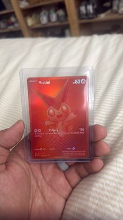 Victini Holo Pokémon Trading Card mono chrome