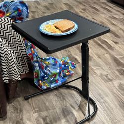 Extra Large Folding TV Tray Tables for Wheelchair and Overbed Table Tray, Adjustable 3 Angles Black