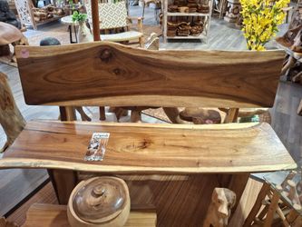 Large Rustic Wooden Farmhouse Bench