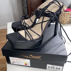 Black Lace Up Heels