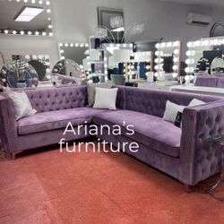 New Lavender Velvet Sectional 