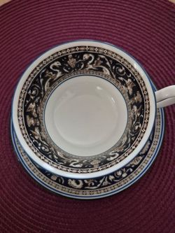 Wedgwood China Dark Blue Florentine- Set of 2 Cup and Saucer