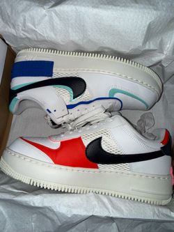 W AF1 Shadow White/Black -Chile Red