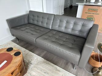 Gray Leather Couch