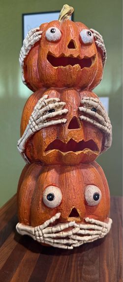 Stacked light up pumpkins- Halloween