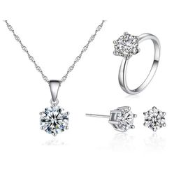 Gorgeous Set Of Jewelry (Necklace, Earrings And Ring)