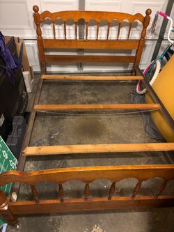 Free! Full Size Wooden Metal Bed Frame