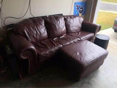 Leather Couch with Ottoman plus Freebies!