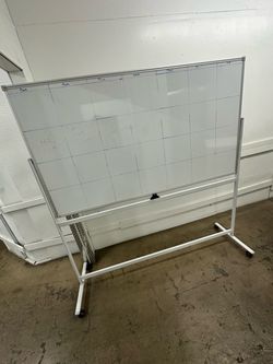 Large dry erase board 2 sided on wheels