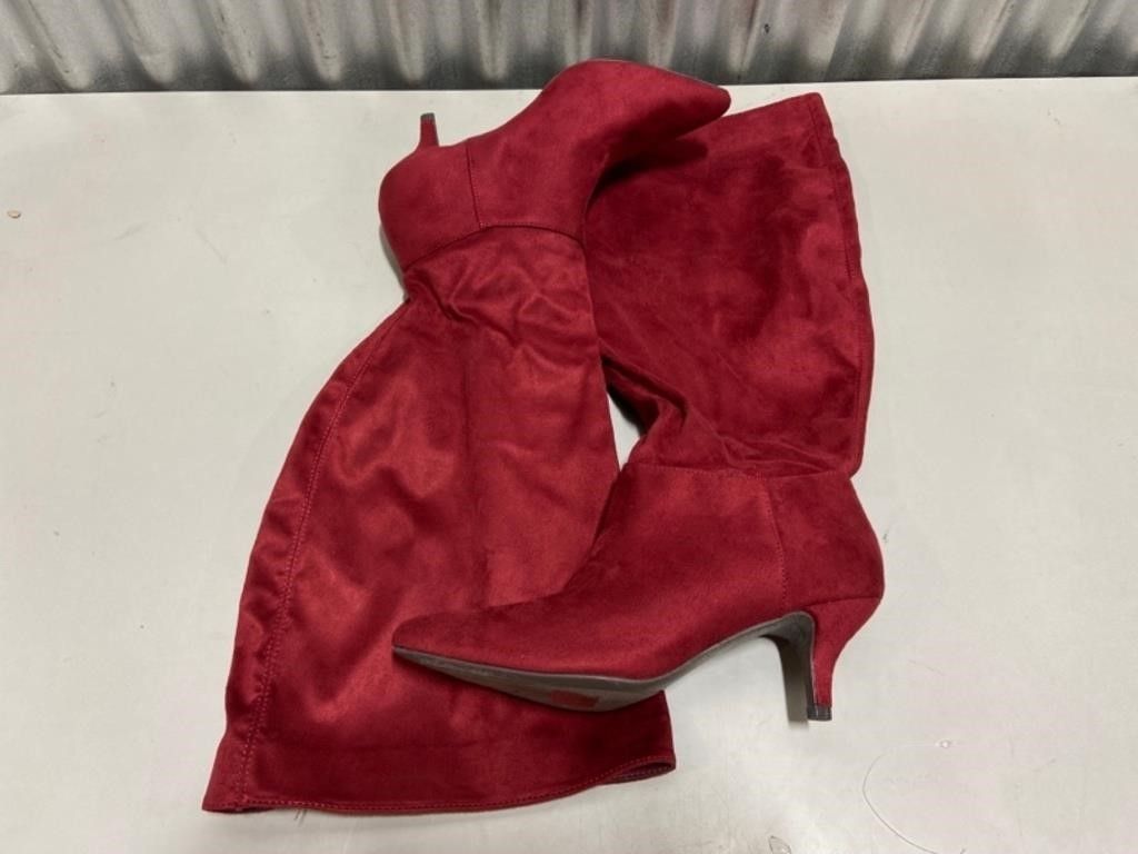 Women's Wide Calf Vegan Leather Boots, Size 9