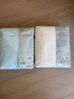 NEW King 1800 Series Microfiber Sheet Set - Light blue And Cream