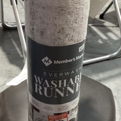 Members Mark EverWash Washable Runner (30” X 84”) (Off White/ Cream Color) Machine Washable/ Stain Release/ Skid Resistant Backing/ Pet & Kid Friendly