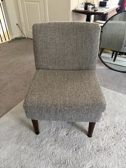 Gray Upholstered Armless Accent Chair