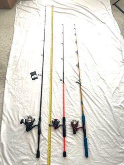 New and preowned, fishing rod, and reel  combos
