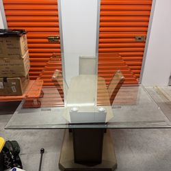Glass Dining Table and Chairs 