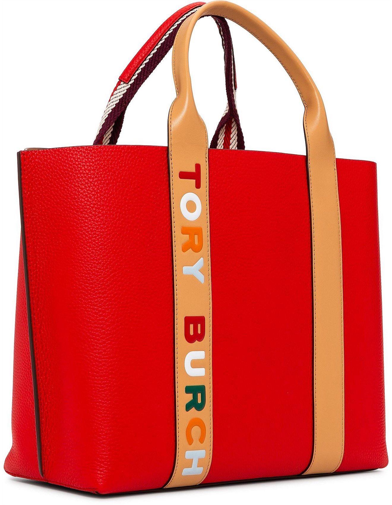 Tory Burch Perry Multi-Stripe Triple-Compartment Tote