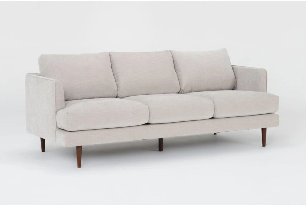 Marques Cobblestone White Fabric 84" Sofa