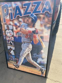 Mike Piazza LA Dodgers Signed Framed Poster