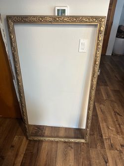 Large Vintage Ornate Gold Floral Frame – 32” x 56”