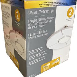 5-Panel LED Garage Light, or Workshop, Adjustable Brightness, White, Panels 2 Pc