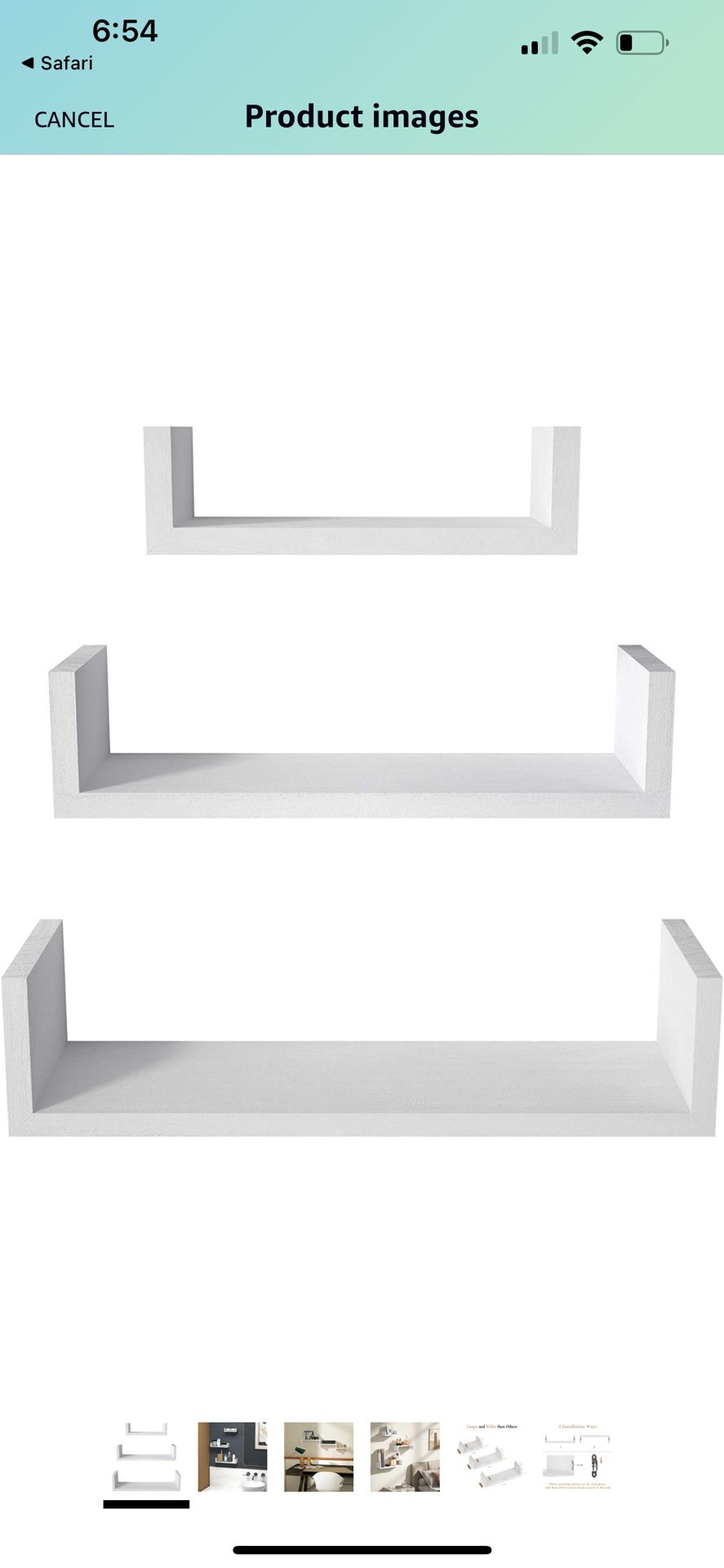 White 3 Tier Floating Shelves 