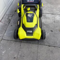 Ryobi Lawn Mower Self Propelled come With 1Ah Battery and Charger Used Like Condition 