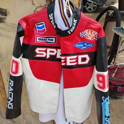 "SPEED FREAK"  Grand Prix  Racing Leather Jacket