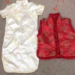 Asian Chinese Embroidered Dresses and Vests
