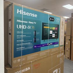 70” Hisense Roku 4K HDR Smart TV