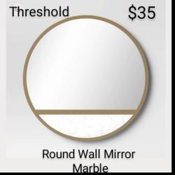 Brand New  22 " In Round Mirror Whit Marble Threshold & Studio Mc Gee 