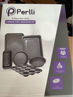 Perlli 6 Piece Non-Stick Carbon Steel Bakeware Set brand new