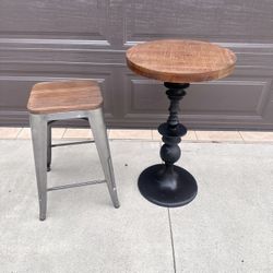 Mesa De Metal Y Banco 