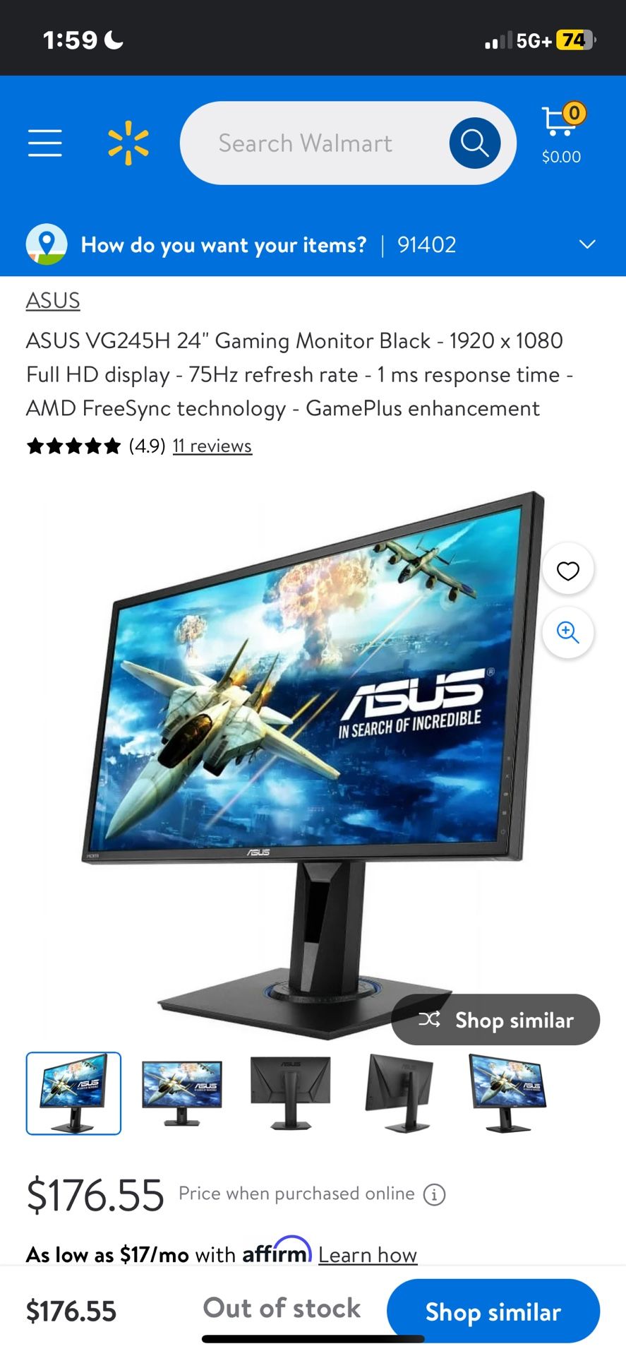 AsusVG245H 1080p Gaming Monitor 24” Inch ( Read Below For More Details).