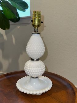 Fenton Hobnail Milk Glass Lamp