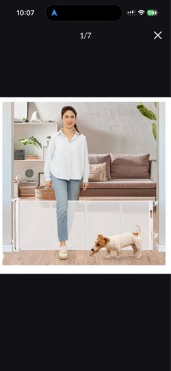 Retractable mesh dog gate 24” to 55”