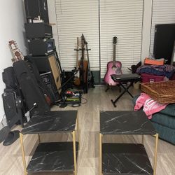 Black &  Gold Marble Accent Tables