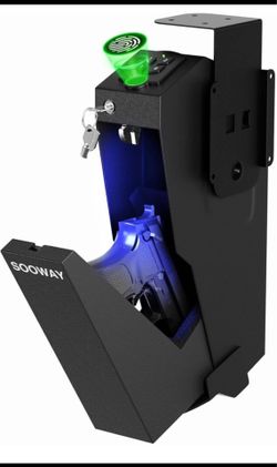 SOOWAY Biometric Pistol Safe — Drop-Down Mountable Lock Box