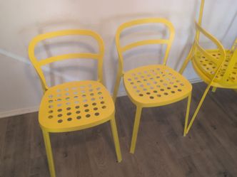 4 IKEA REIDAR Chairs, Yellow