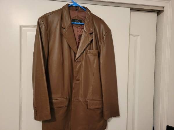 Brown Jones New York Men's Leather Jacket Paid $450 Worn Twice
