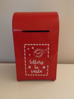 Christmas Letters To Santa Mailbox Holiday Wish List North Pole Retro Red Metal